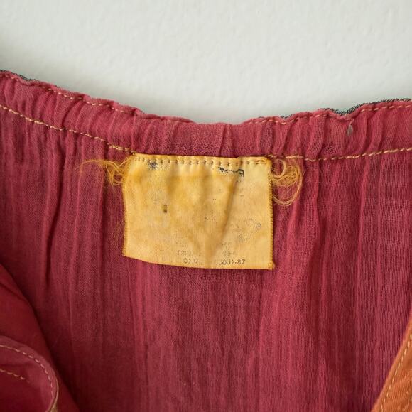 Boho Patchwork Silk Slip Dress Yellow Green Orange Floral Embroidery Festival M - Picture 4 of 7